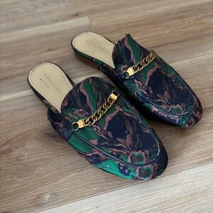 Marc Fisher Wiley Tapestry Jacquard Loafer Mules size 7.5 *read